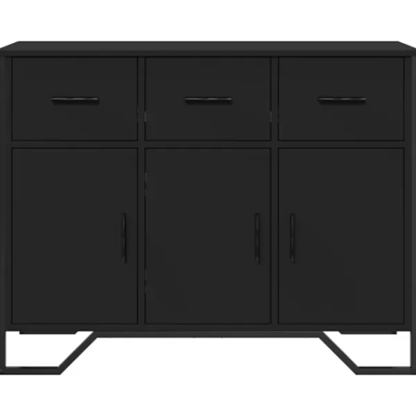vidaXL Sideboards>Skänk svart 97x32,5x74,5 cm konstruerat trä