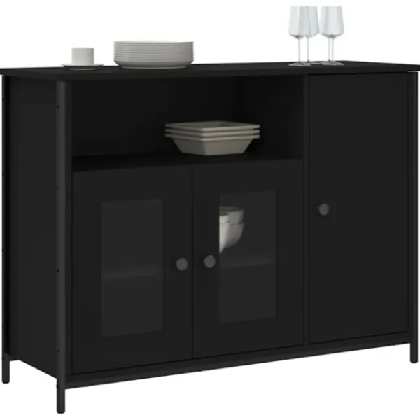 vidaXL Sideboards>Skänk svart 100x35x75 cm konstruerat trä