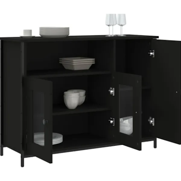 vidaXL Sideboards>Skänk svart 100x35x75 cm konstruerat trä