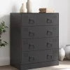 vidaXL Byråer>Skänk svart 67x39x83 cm stål