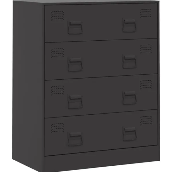 vidaXL Byråer>Skänk svart 67x39x83 cm stål
