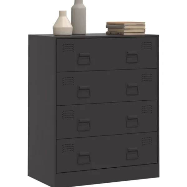 vidaXL Byråer>Skänk svart 67x39x83 cm stål