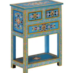 vidaXL Sideboards>Skänk turkos 55x30x76 cm massivt mangoträ