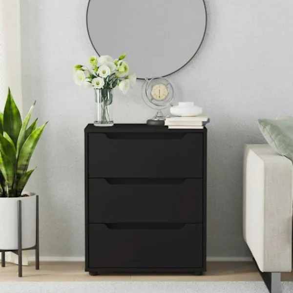 vidaXL Byråer>Skänk VISNES svart 60x40x73 cm konstruerat trä