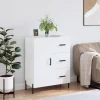 vidaXL Byråer>Skänk vit högglans 69,5x34x90 cm konstruerat trä
