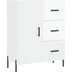 vidaXL Byråer>Skänk vit högglans 69,5x34x90 cm konstruerat trä
