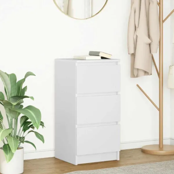 vidaXL Byråer>Skänk vit 37,5x35x76 cm konstruerat trä
