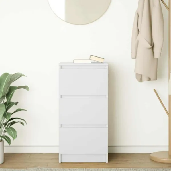 vidaXL Byråer>Skänk vit 37,5x35x76 cm konstruerat trä