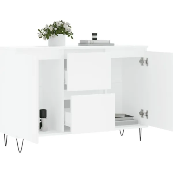 vidaXL Sideboards>Skänk vit 101,5x35x70 cm konstruerat trä