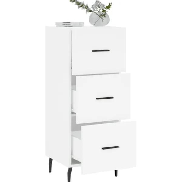 vidaXL Byråer>Skänk vit 34,5x34x90 cm konstruerat trä