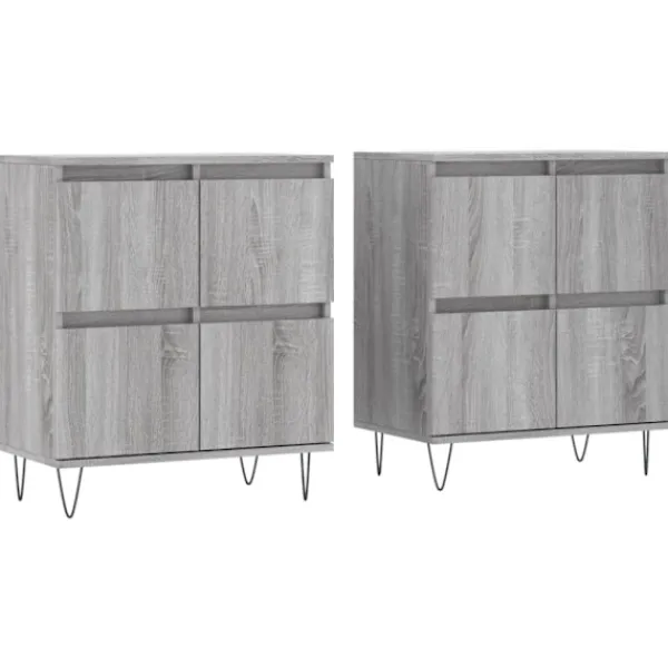 vidaXL Sideboards>Skänkar 2 st grå sonoma konstruerat trä