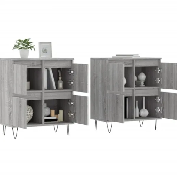vidaXL Sideboards>Skänkar 2 st grå sonoma konstruerat trä