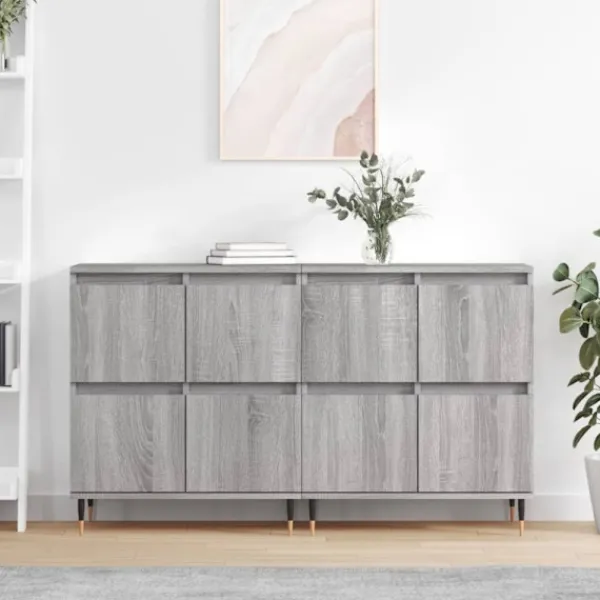vidaXL Sideboards>Skänkar 2 st grå sonoma konstruerat trä