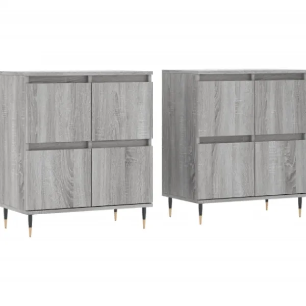 vidaXL Sideboards>Skänkar 2 st grå sonoma konstruerat trä