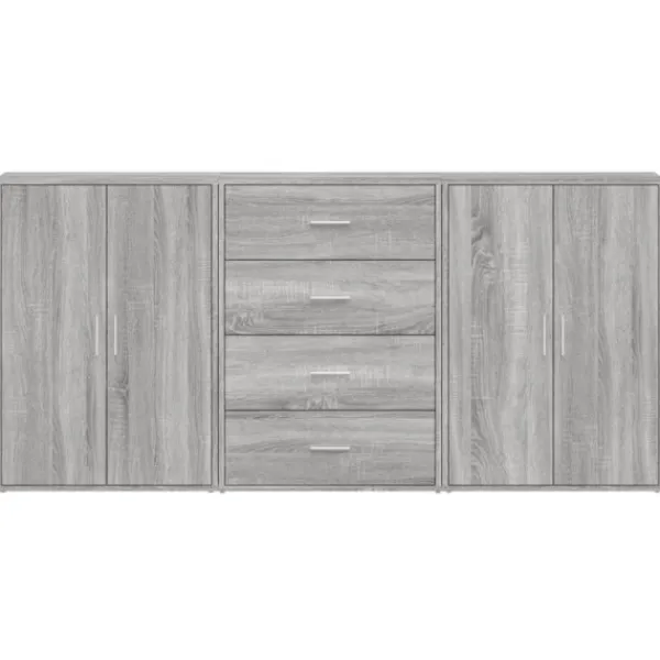 vidaXL Sideboards>Skänkar 3 st grå sonoma 60x31x84 cm konstruerat trä