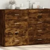vidaXL Byråer>Skänkar 2 st rökfärgad ek 60x31x84 cm konstruerat trä