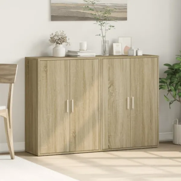 vidaXL Sideboards>Skänkar 2 st sonoma-ek 60x31x84 cm konstruerat trä