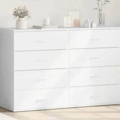 vidaXL Byråer>Skänkar 2 st vit 60x39x80 cm konstruerat trä