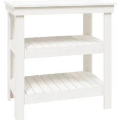 vidaXL Köksö>Skobänk vit 78,5x50x80 cm massiv furu