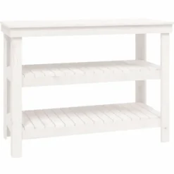 vidaXL Köksö>Skobänk vit 110,5x50x80 cm massiv furu