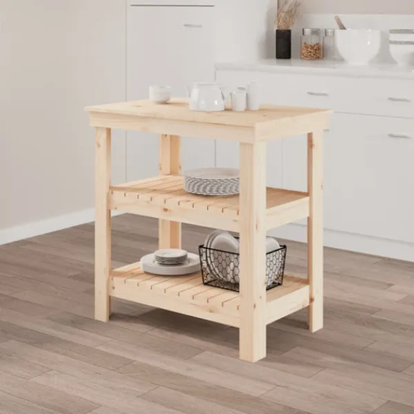 vidaXL Köksö>Skobänk 78,5x50x80 cm massiv furu