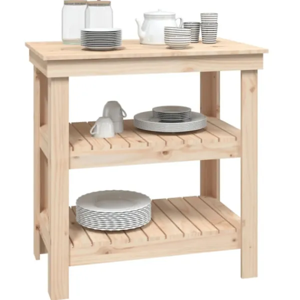 vidaXL Köksö>Skobänk 78,5x50x80 cm massiv furu