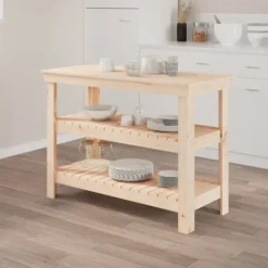 vidaXL Köksö>Skobänk 110,5x50x80 cm massiv furu
