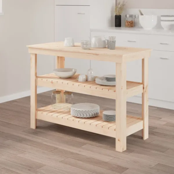 vidaXL Köksö>Skobänk 110,5x50x80 cm massiv furu