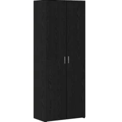 vidaXL Skåp>Skåp 2 pcs Svart Ek 70 x 42,5 x 185 cm