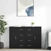 vidaXL Byråer>Skåp Corona 2 pcs Svart Ek 59 x 39 x 80 cm Konstruerat trä