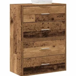 vidaXL Byråer>Skåp med 2 lådor 2 st gammalt trä 60x31x40 cm konstruerat trä