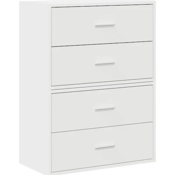vidaXL Byråer>Skåp med 2 lådor 2 st vit 60x31x40 cm konstruerat trä