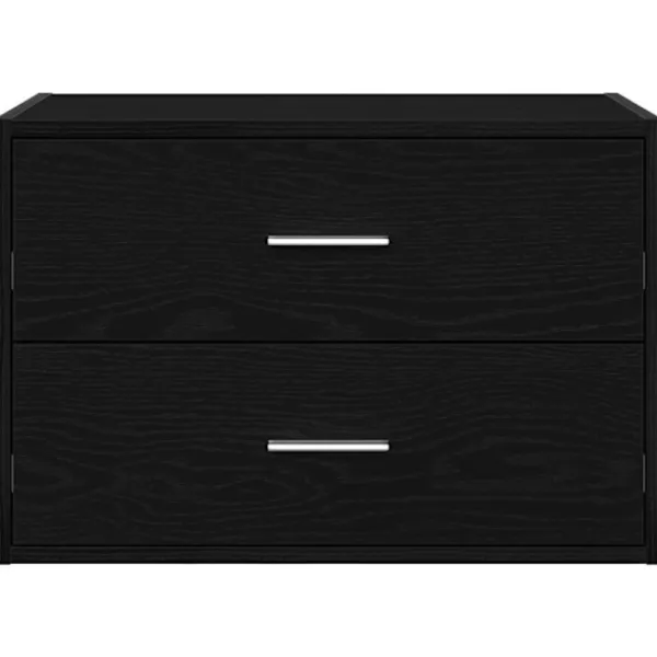 vidaXL Byråer>Skåp med 2 lådor svart ek 60x31x40 cm konstruerat trä