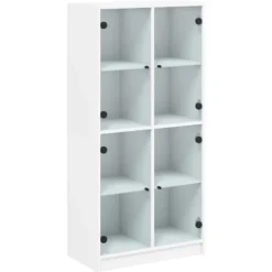 vidaXL Skåp>Skåp med dörrar vit 68x37x142 cm konstruerat trä