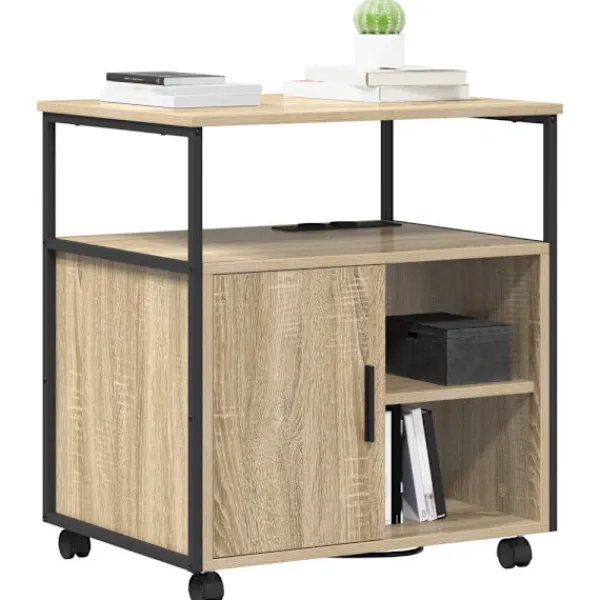 vidaXL Kontorsmöbler>Skåp med laddstation Sonoma-ek 61 x 46 x 67 cm Konstruerat trä