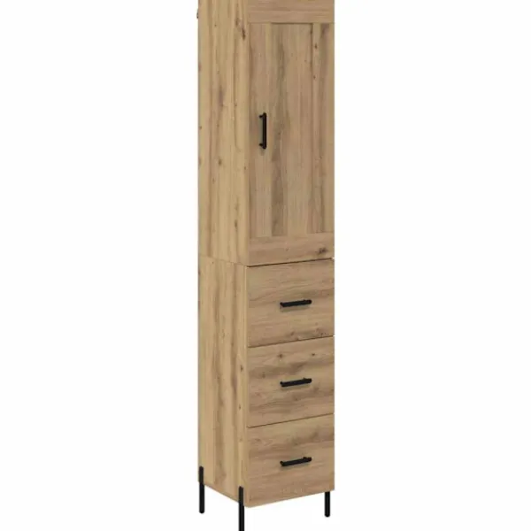 vidaXL Skåp>Skåp med låda Artisan Ek 34,5 x 34 x 180 cm Konstruerat trä