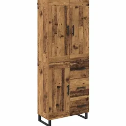 vidaXL Skåp>Skåp med låda Gammalt trä 69,5 x 34 x 180 cm Konstruerat trä