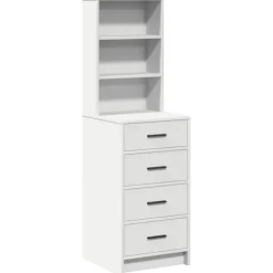 vidaXL Sminkbord>Skåp med låda Vit 40 x 41 x 135 cm Konstruerat trä