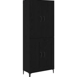 vidaXL Skåp>Skåp Svart Ek 69,5 x 34 x 180 cm Konstruerat trä