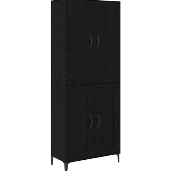vidaXL Skåp>Skåp Svart Ek 69,5 x 34 x 180 cm Konstruerat trä