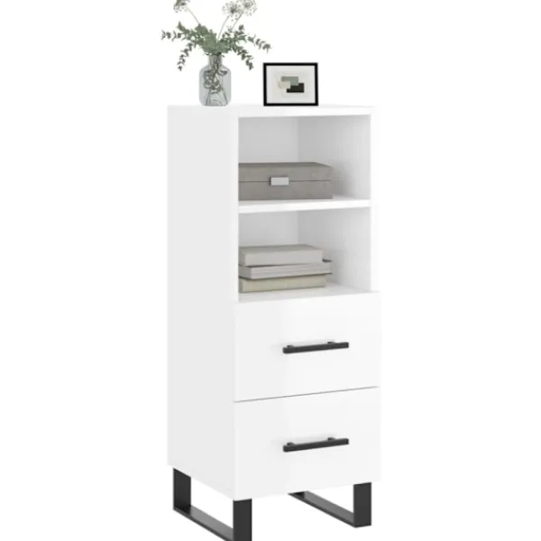 vidaXL Skåp>Skåp vit högglans 34,5x34x90 cm konstruerat trä