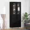 vidaXL Skåp>Skåp Vit och svart ek 69,5 x 34 x 180 cm Konstruerat trä