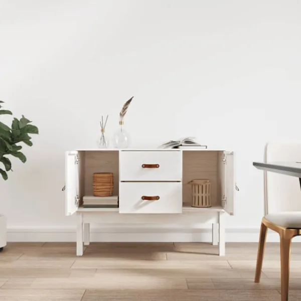 vidaXL Skåp>Skåp vit 110x40x78 cm massiv furu