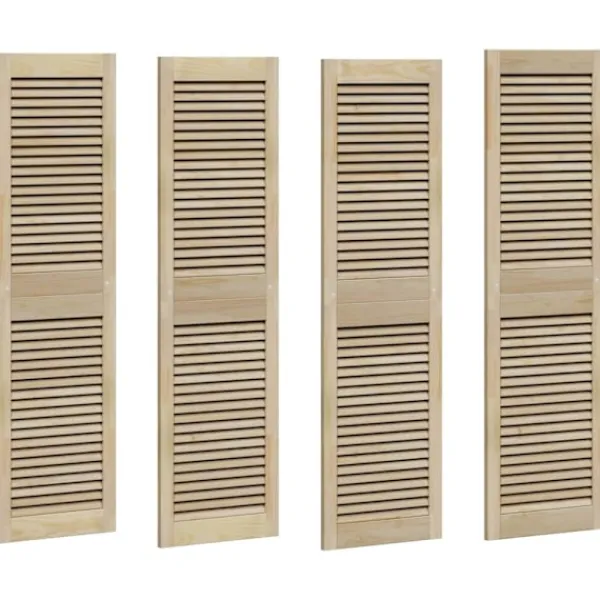vidaXL Skåp>Skåpdörr 4 pcs Naturfärg 140.5 x 2 x 59.5 cm Massiv furu