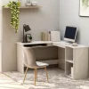 vidaXL Kontorsmöbler>Skrivbord L-format vit högglans 120x140x75 cm konstruerat trä