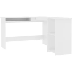 vidaXL Kontorsmöbler>Skrivbord L-format vit 120x140x75 cm konstruerat trä