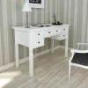 vidaXL Kontorsmöbler>Skrivbord med 5 lådor vit