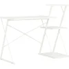 vidaXL Kontorsmöbler>Skrivbord med hylla vit 116x50x93 cm