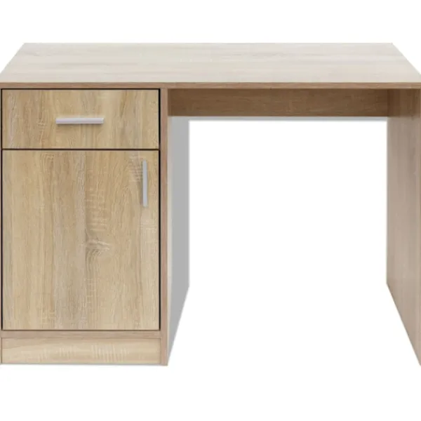 vidaXL Kontorsmöbler>Skrivbord med låda och skåp ek 100x40x73 cm