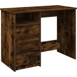 vidaXL Kontorsmöbler>Skrivbord rökfärgad ek 102x50x75 cm konstruerat trä